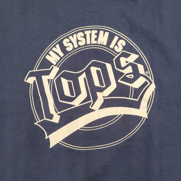 Vintage 90s Screen-Stars Shirt Women M/L 19x26 Navy-Blue USA - Picture 10 of 13